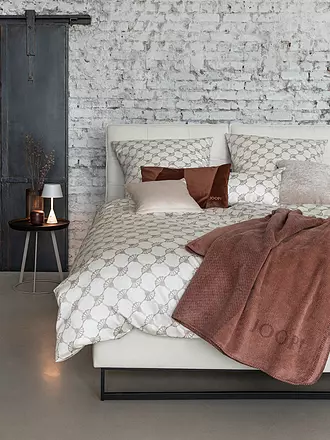 JOOP | Satin Bettwäsche 2x 70x90cm/200x200cm CORNFLOWER DOUBLE Beige | 